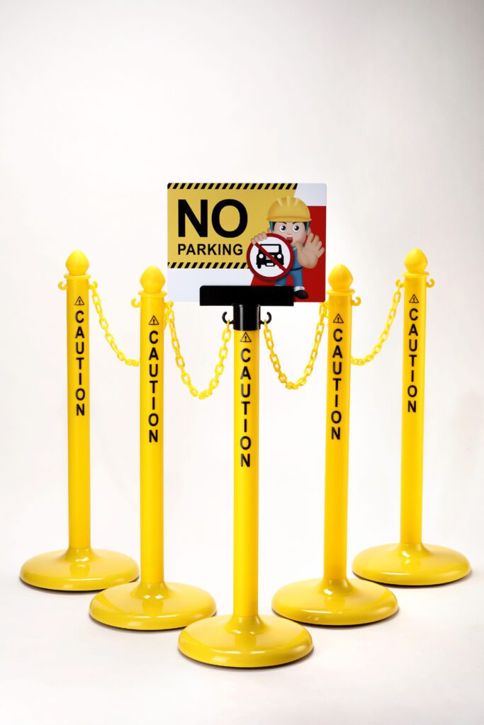 Caution Warning Plastic Stanchion | High-Efficiency Protection, Clear Area Warning Sign 【PINKBRAND】警示區域塑膠柱 | 提升安全防護、警告識別必備